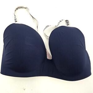 Victoria's Secret Bra 34DD Blue Lightly Lined Wireless T Shirt Bra LOGO